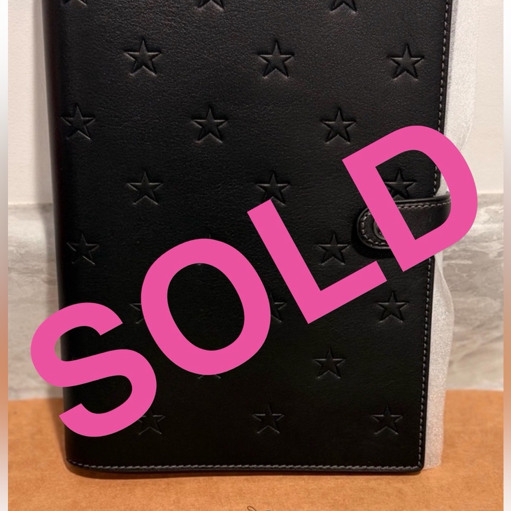 ❌❌SOLD❌❌Coach Black Star Embossed Cover